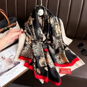 Floral Beige Red & Black